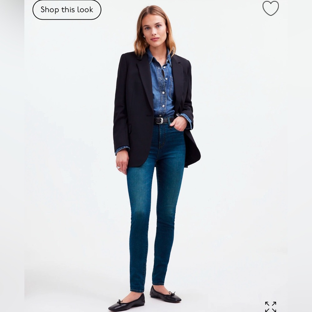 Madewell 10" High Rise Tencel Skinny Jean, Whiskering, Size 29, EUC
